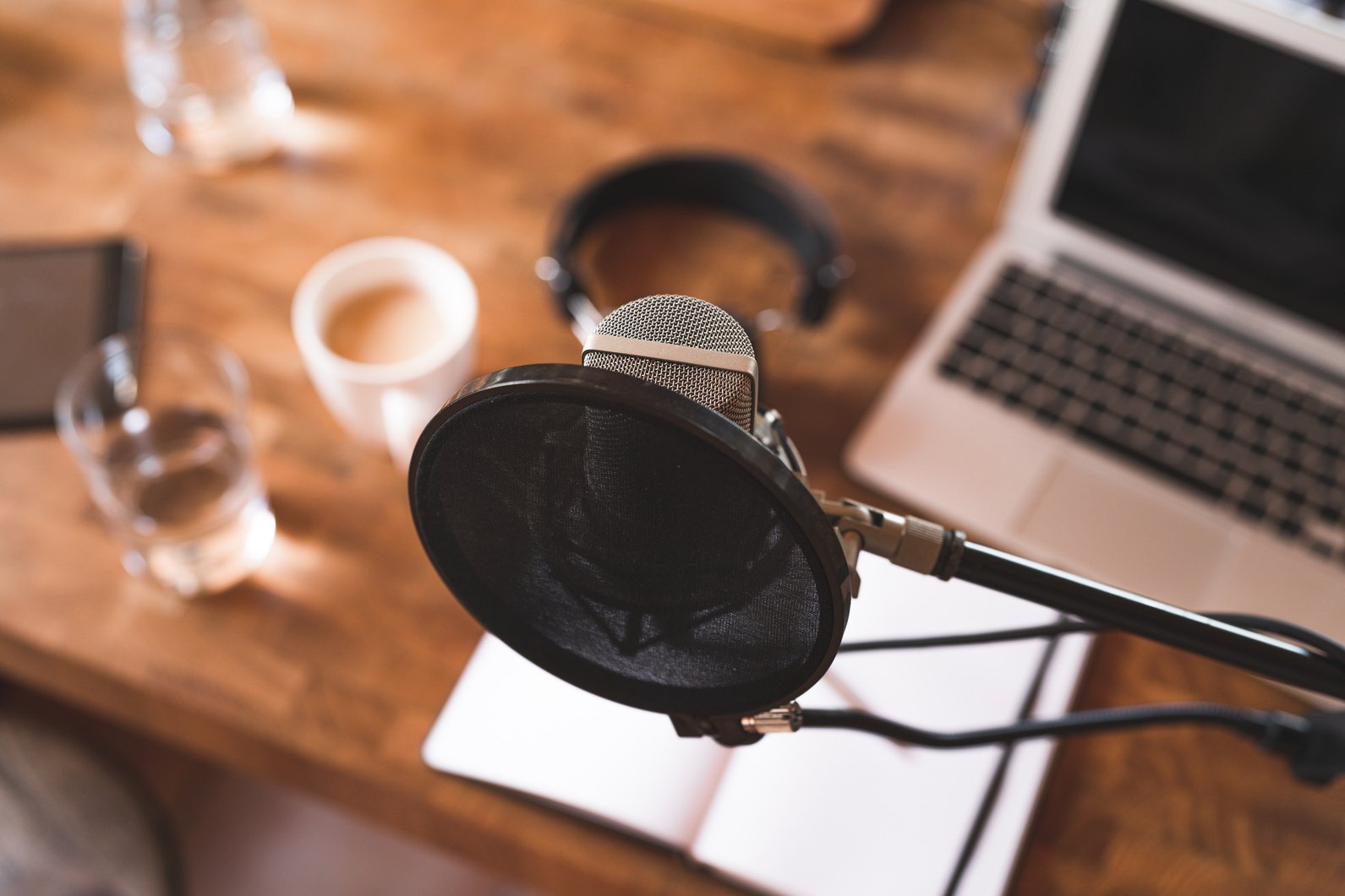 Podcast equipment in a home environment